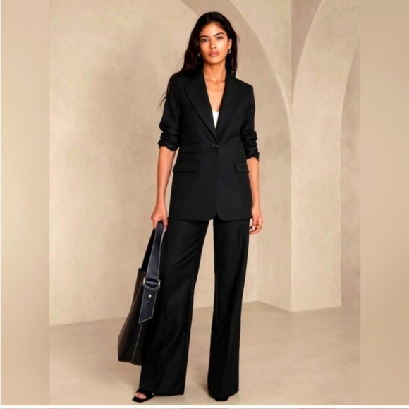 Banana Republic Lido Wide Leg Black Pants Size 4 - Picture 7 of 10